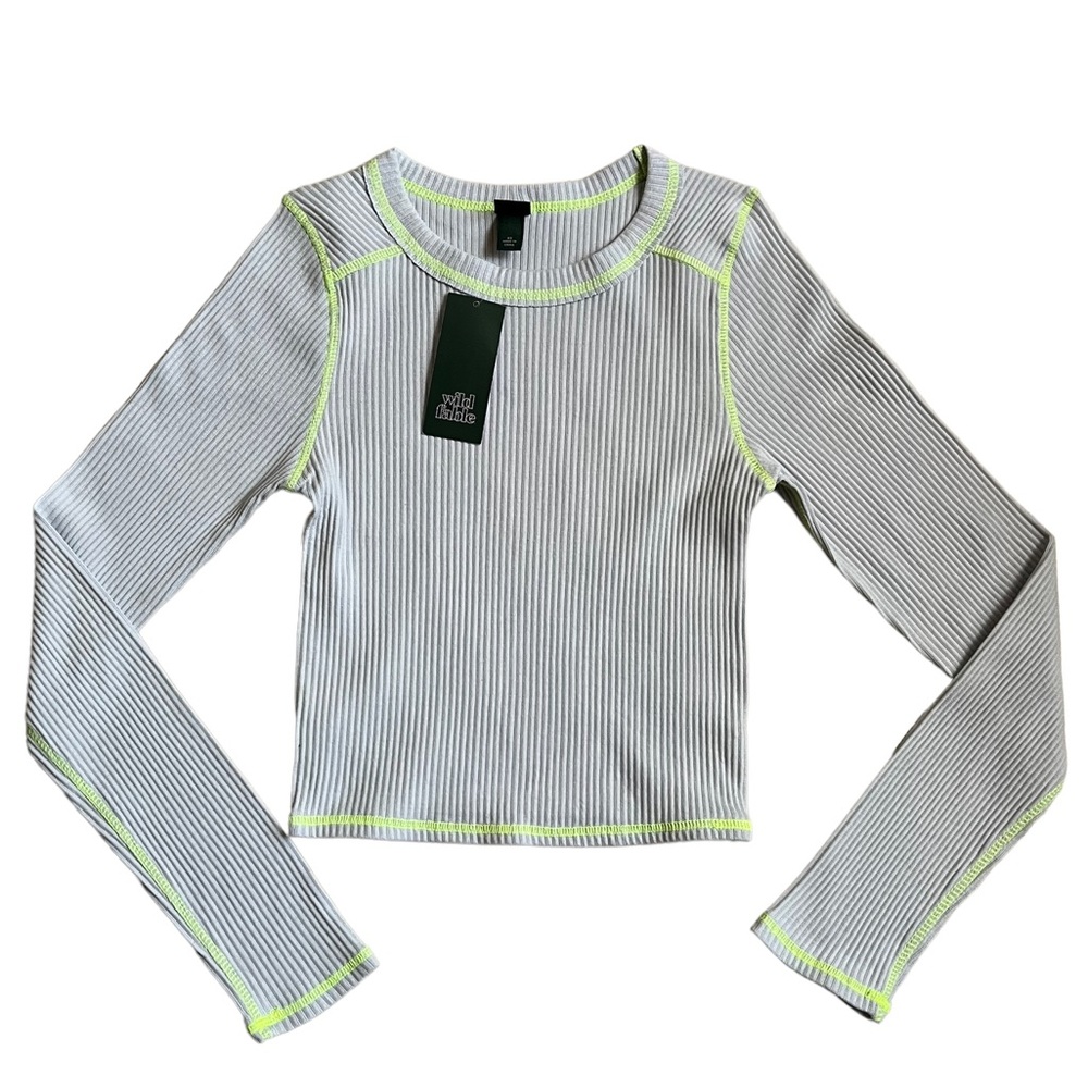 NWOT Crop Blue & Neon